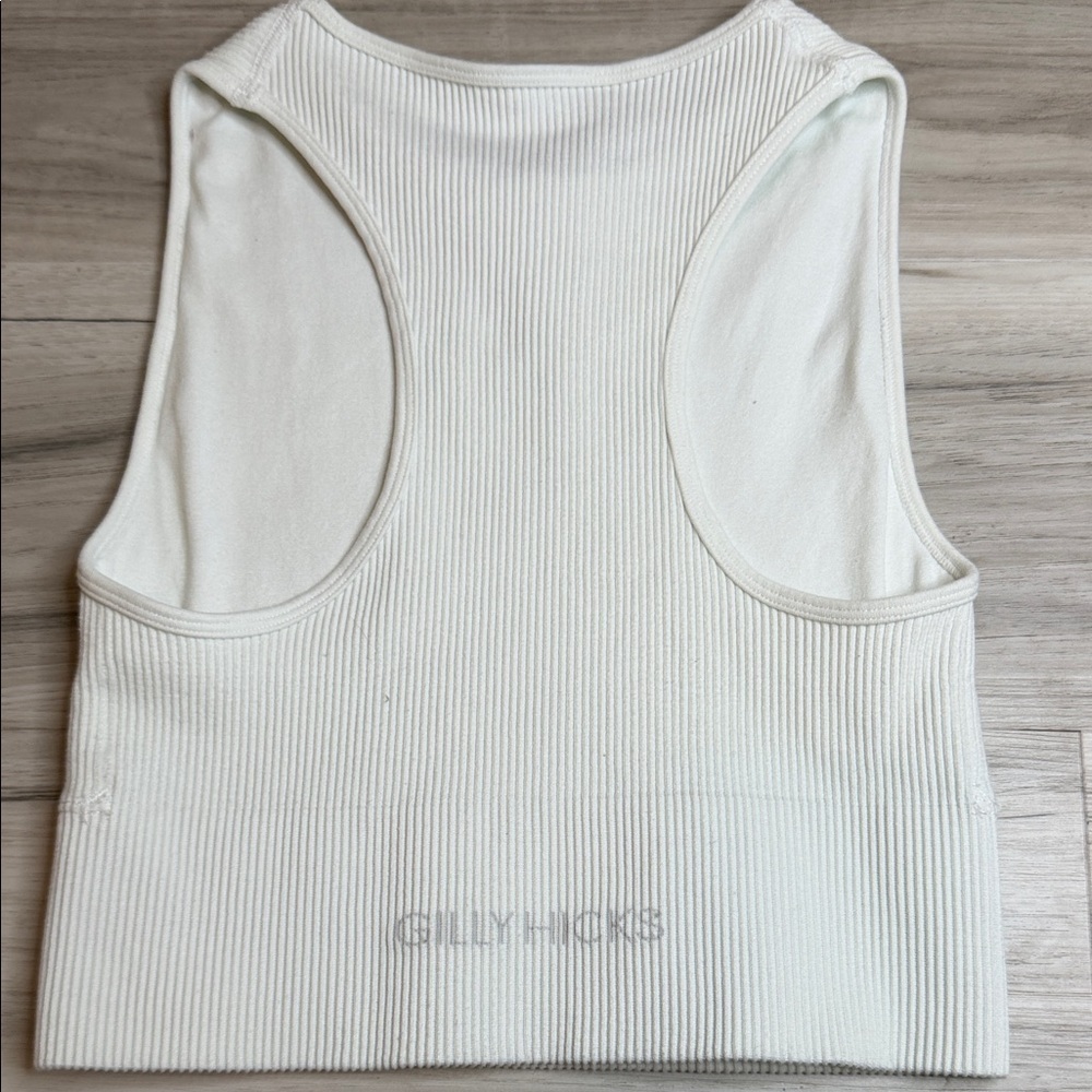 Gilly Hicks Cream Ribbed Racerback Tank size XS - Picture 3 of 6